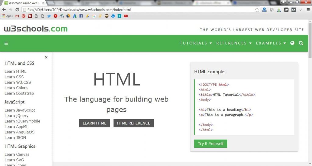 w3schools offline version
